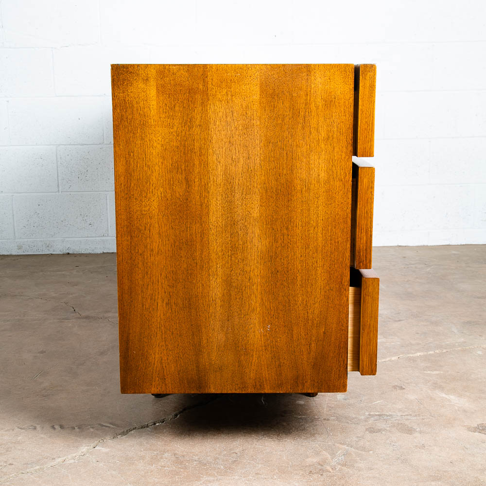 Mid Century Modern Credenza Dresser American Martinsville Walnut Wood 9 Drawer - Image 5