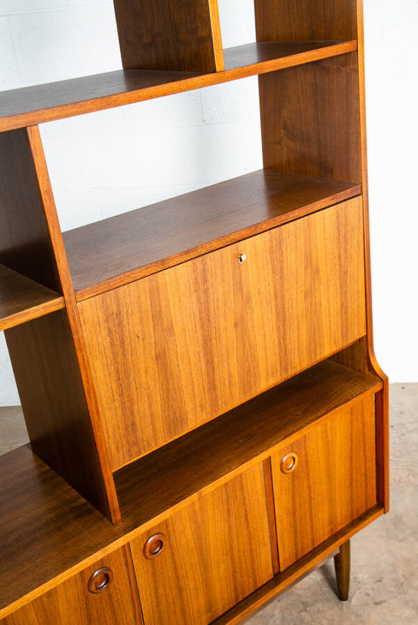 Mid Century Modern Room Divider Wall Unit Credenza Cabinet Walnut Vintage Danish - Image 9