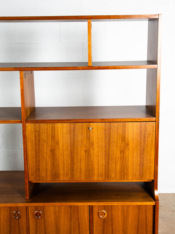 Mid Century Modern Room Divider Wall Unit Credenza Cabinet Walnut Vintage Danish - Image 12