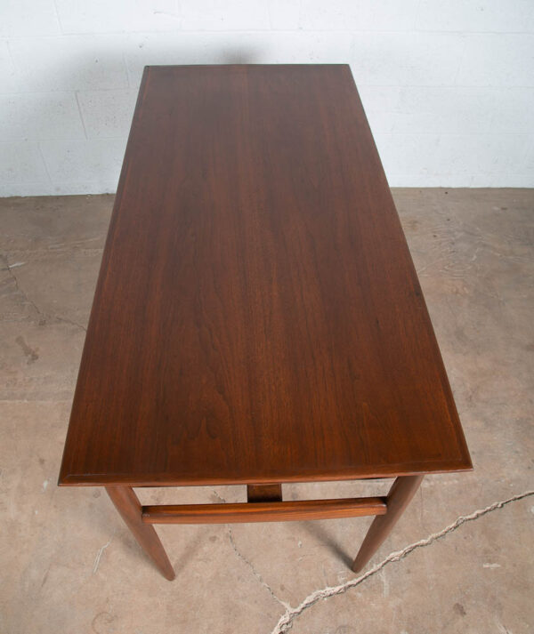 Mid Century Modern Desk Solid Walnut Executive Office Drexel 3 Drawer Floating - Image 8