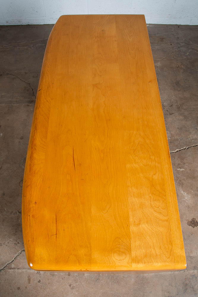 Mid Century Modern Desk Blonde Solid Maple Wood Heywood Wakefield Drawers Office - Image 10