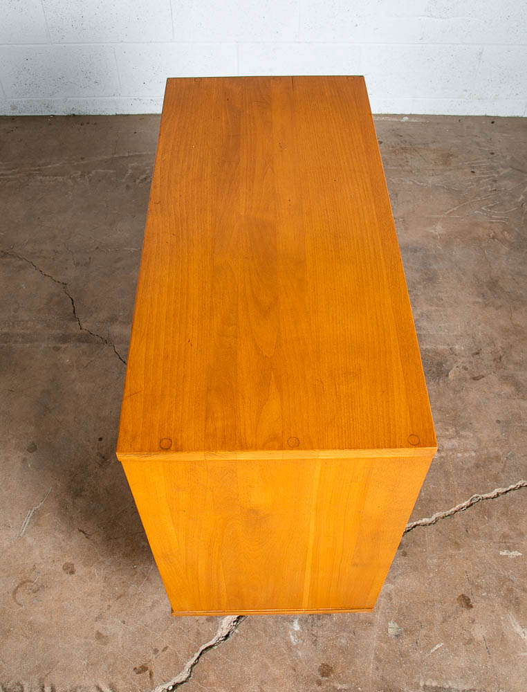 Mid Century Modern Bookshelf Compact Solid Birch Wood Adjustable Shelf Legs - Image 5