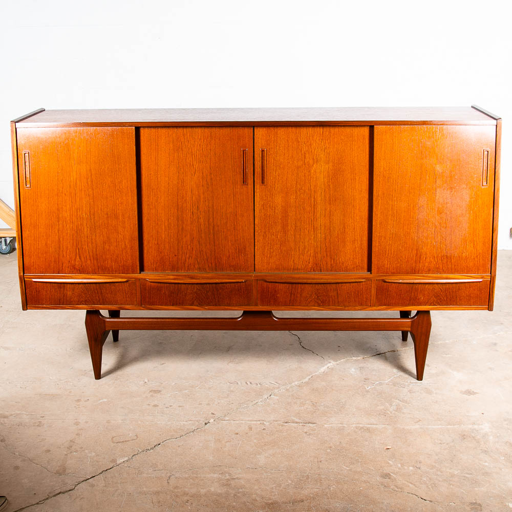 Mid Century Danish Modern Credenza Highboard Bar Sideboard Denmark Mcm Drawers - Image 2