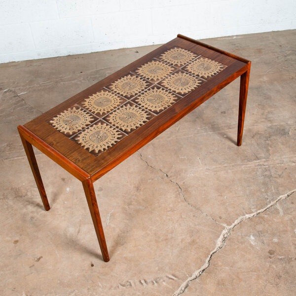 Mid Century Danish Modern End Table Side Entryway Rosewood Wide Tile Wood Mcm NM - Image 4
