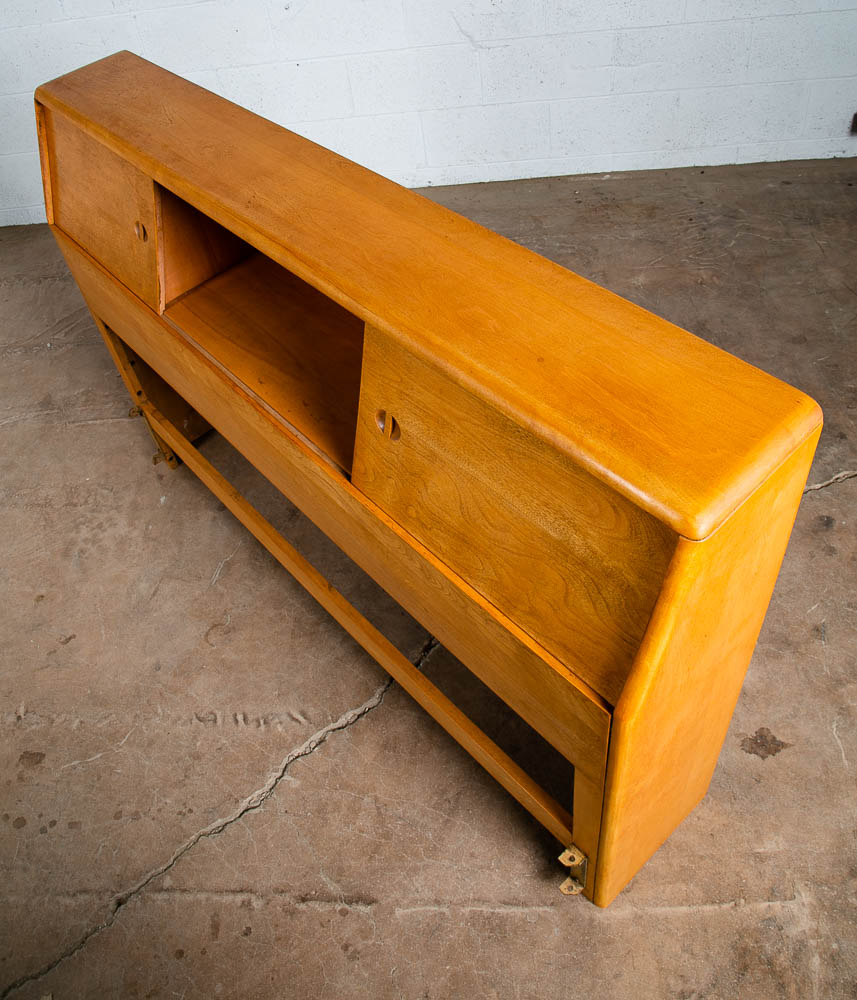 Mid Century Modern Headboard Bed Frame Full Heywood Wakefield Sliding Doors Mcm - Image 4