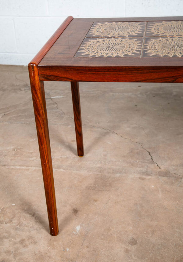 Mid Century Danish Modern End Table Side Entryway Rosewood Wide Tile Wood Mcm NM - Image 9