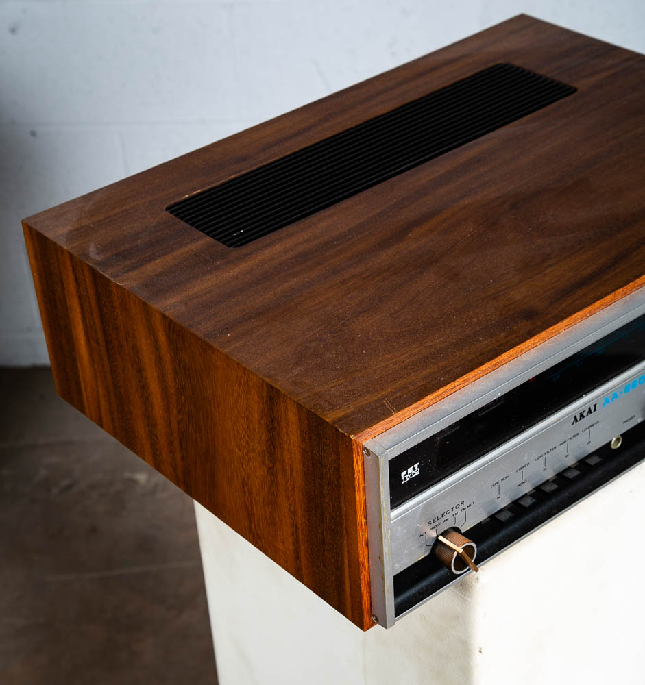 Vintage Receiver Akai Silver Face AA-6600 Stereo Walnut Wood Case Solid State VG - Image 11