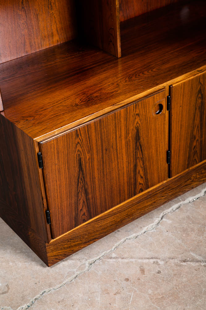 Mid Century Danish Modern Bookshelf Credenza Brazilian Rosewood Doors Omann Jun - Image 6