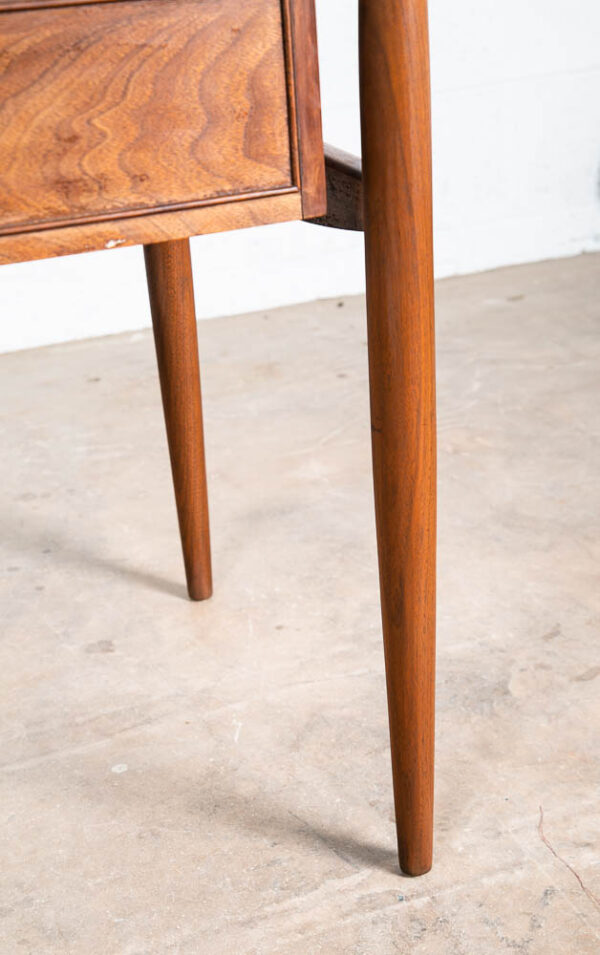 Mid Century Modern Desk Solid Walnut Executive Office Drexel 3 Drawer Floating - Image 11