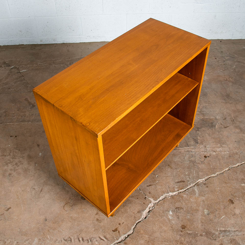 Mid Century Modern Bookshelf Compact Solid Birch Wood Adjustable Shelf Legs - Image 3