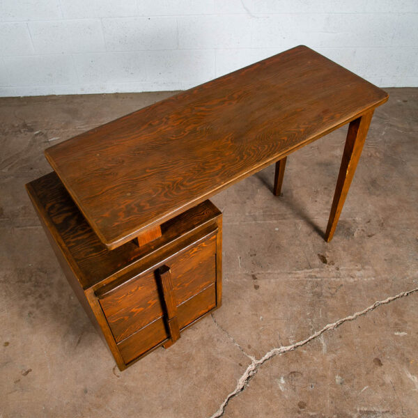 Mid Century Modern Desk Office 3 Drawers Sliding Table Custom Wood Pine Artisan - Image 6