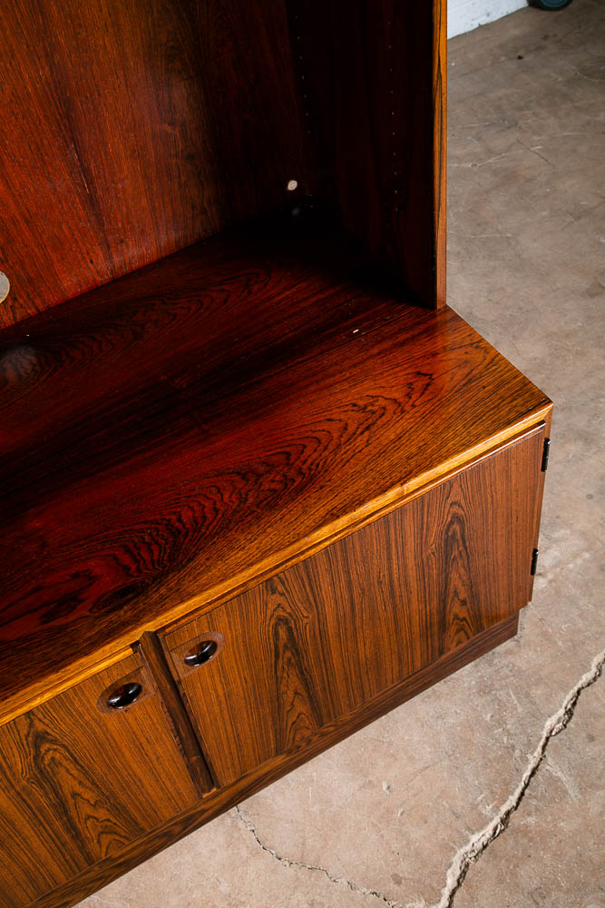Mid Century Danish Modern Bookshelf Credenza Brazilian Rosewood Doors Omann Jun - Image 7