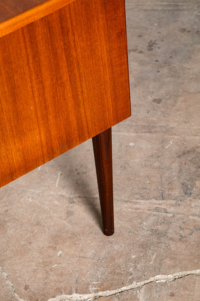 Mid Century Danish Modern Desk Executive Teak 6 Drawer Bookshelf Floating Lock - Image 10