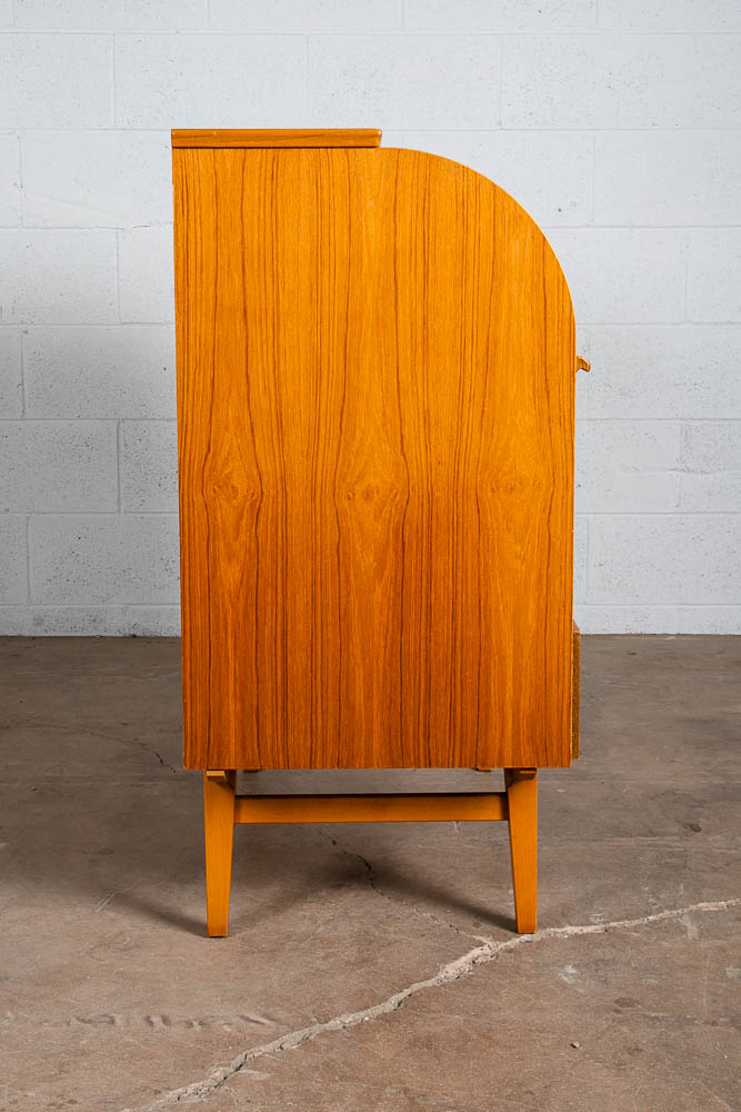 Mid Century Danish Modern Desk Rolltop Secretary Teak Wood Denmark Vintage Legs - Image 4