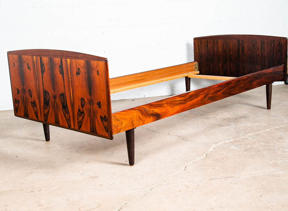 Mid Century Danish Modern Bed Frame Sm Single Rosewood Denmark Sannemanns Mobler - Image 3