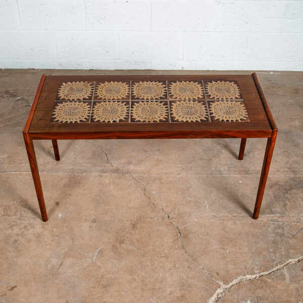 Mid Century Danish Modern End Table Side Entryway Rosewood Wide Tile Wood Mcm NM - Image 2