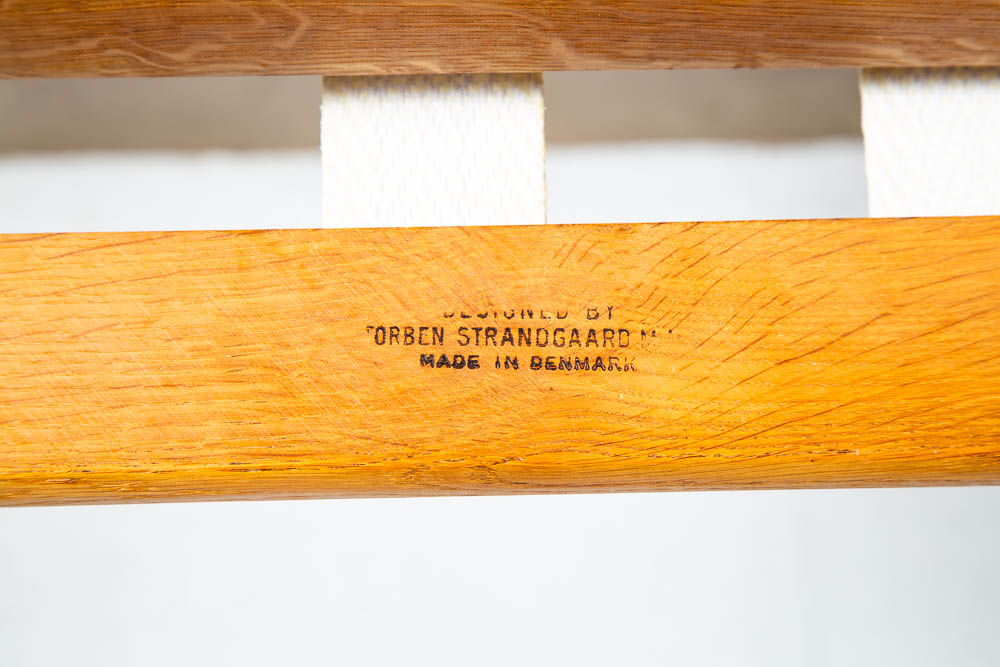 Mid Century Danish Modern Lounge Chair Solid Oak Torben Strandgaard Refinished - Image 7