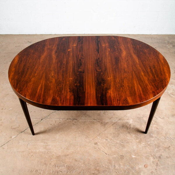 Mid Century Danish Modern Dining Table Brazilian Rosewood Extension x2 Skovmand - Image 5