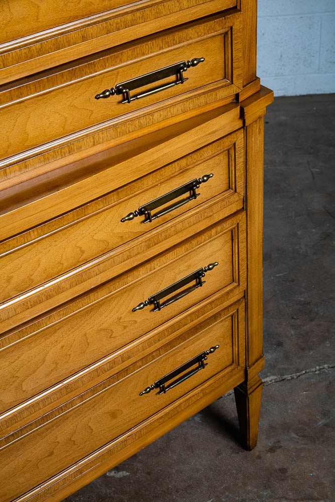 Mid Century Modern Highboy Dresser 6 Drawer Malcolm Vintage Walnut Tall Legs Mcm - Image 12