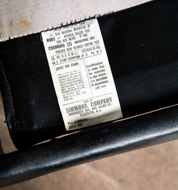 Mid Century Modern Sofa Couch 2 Seat Sleeper Pull Out Mattress Simmons Black Mcm - Image 12