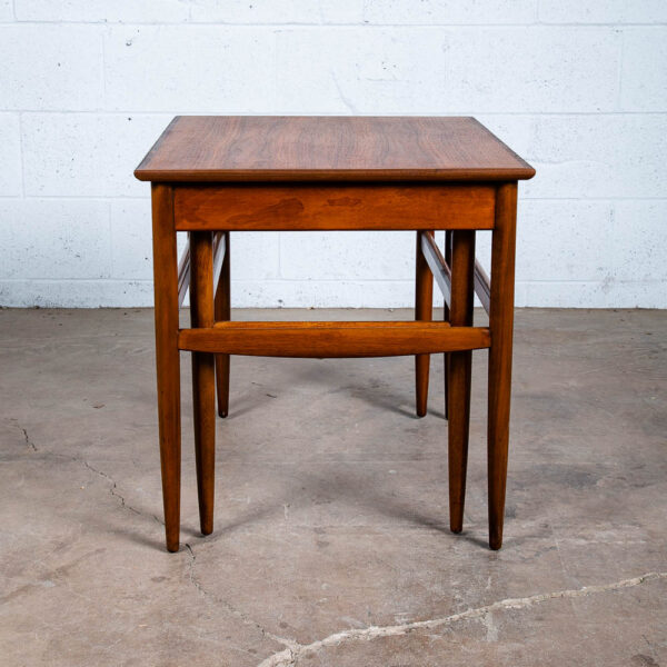 Mid Century Danish Modern Nesting Tables Teak Set of 2 Denmark Side End Table VG - Image 5