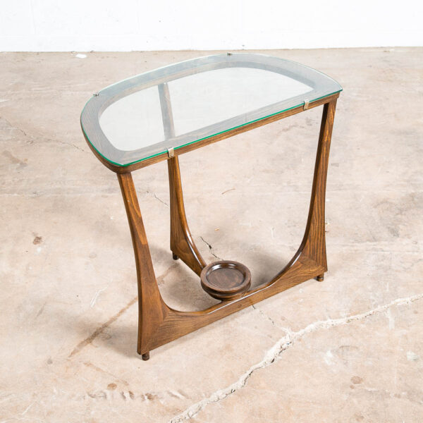 Mid Century Modern Cocktail Table Side End Round Glass Top Vintage Rounded Mcm - Image 8