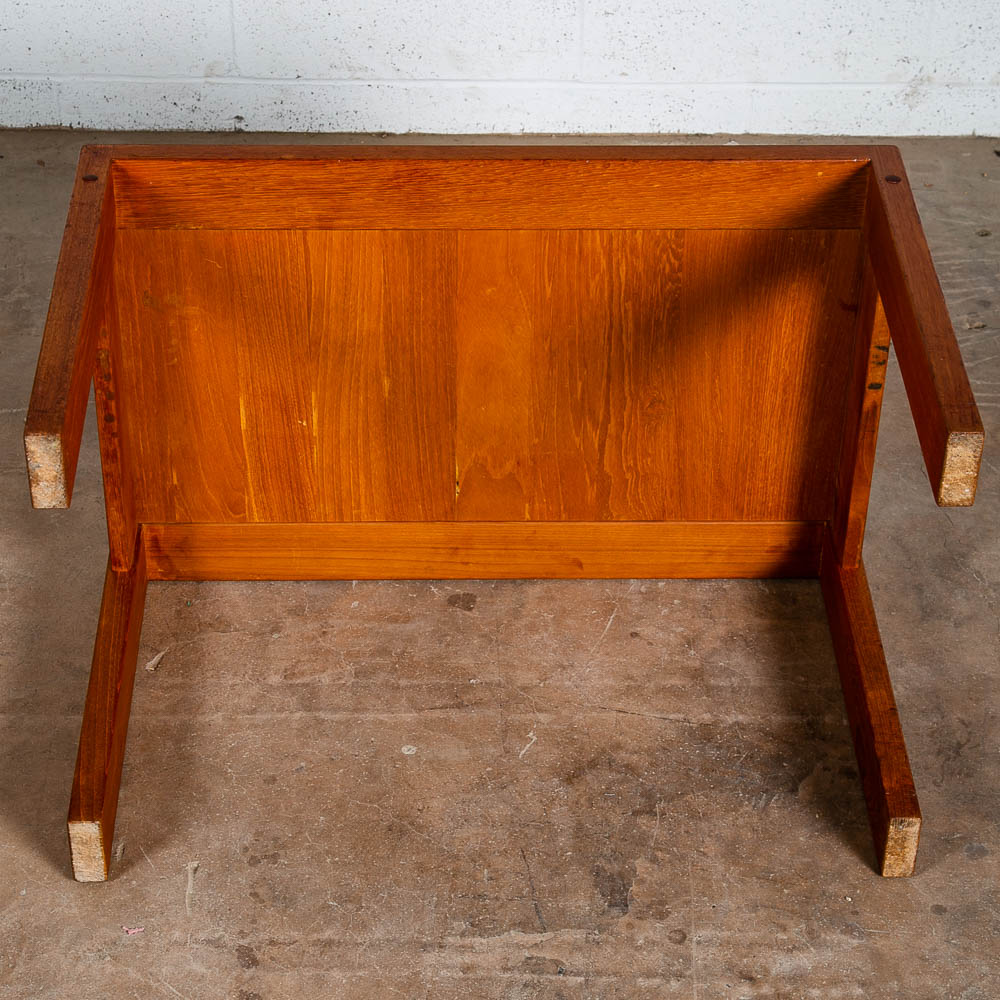 Mid Century Danish Modern End Table Side Solid Teak Denmark Finger Joint Planked - Image 10