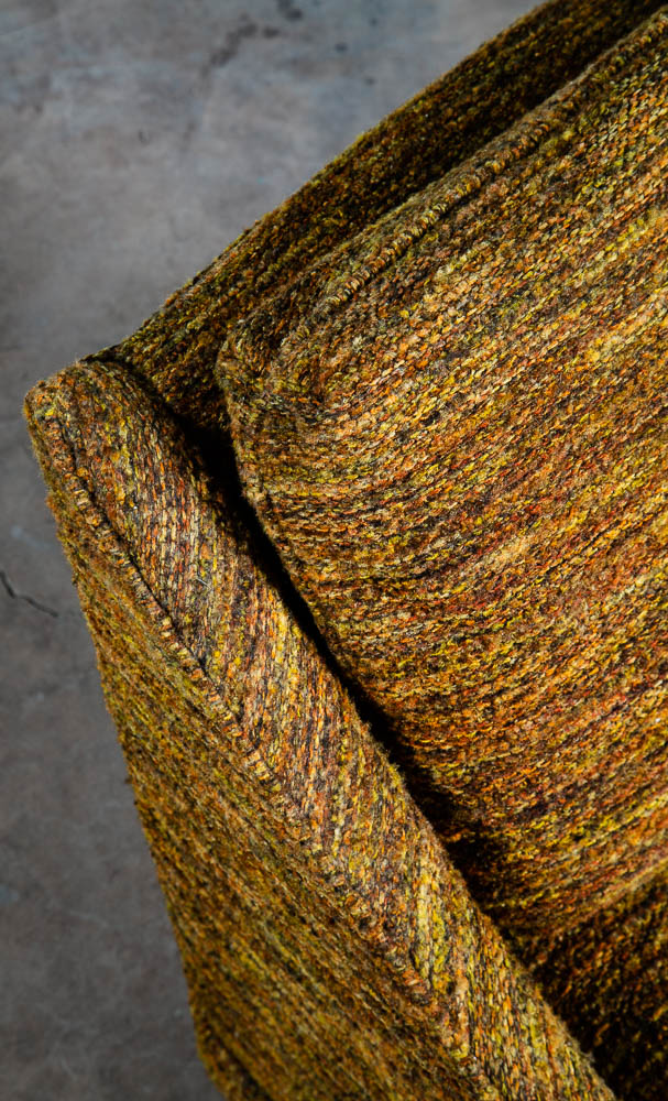 Mid Century Modern Lounge Chair Brown Orange Upholstered Armchair Tweed American - Image 8