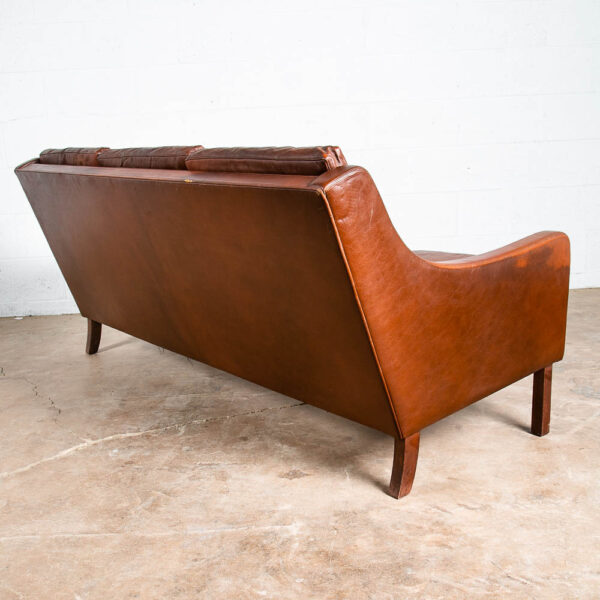 Mid Century Danish Modern Sofa Couch Ox Blood Red Leather Denmark 3 Seat Mcm - Image 6