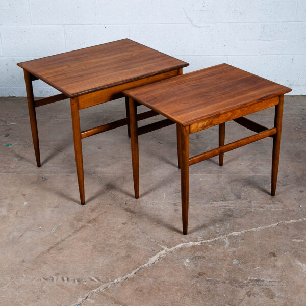 Mid Century Danish Modern Nesting Tables Teak Set of 2 Denmark Side End Table VG - Image 7
