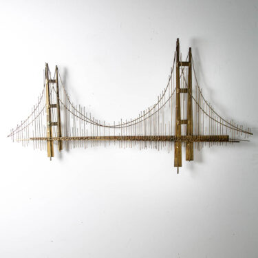 Mid Century Modern Wall Hanging Golden Gate Bridge Curtis Jere Original Art C