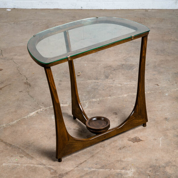 Mid Century Modern Cocktail Table Side End Round Glass Top Vintage Rounded Mcm - Image 6