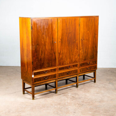 Mid Century Danish Cabinet Credenza Armoire Wardrobe Denmark Drawers Walnut Lock