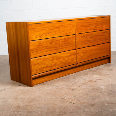Mid Century Danish Modern Dresser Credenza 6 Drawer Teak Vintage Denmark Low Mcm