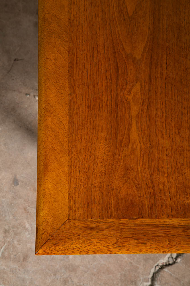 Mid Century Modern Coffee Table Drexel Surfboard White Marble Walnut Wood Mcm LG - Image 8