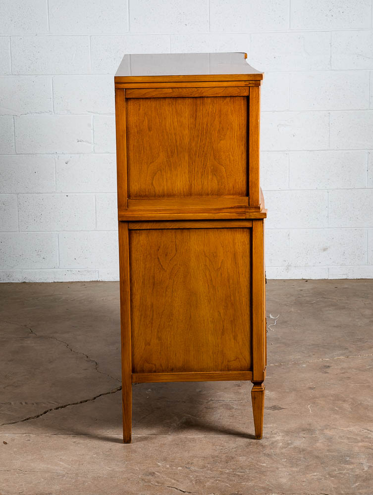 Mid Century Modern Highboy Dresser 6 Drawer Malcolm Vintage Walnut Tall Legs Mcm - Image 4