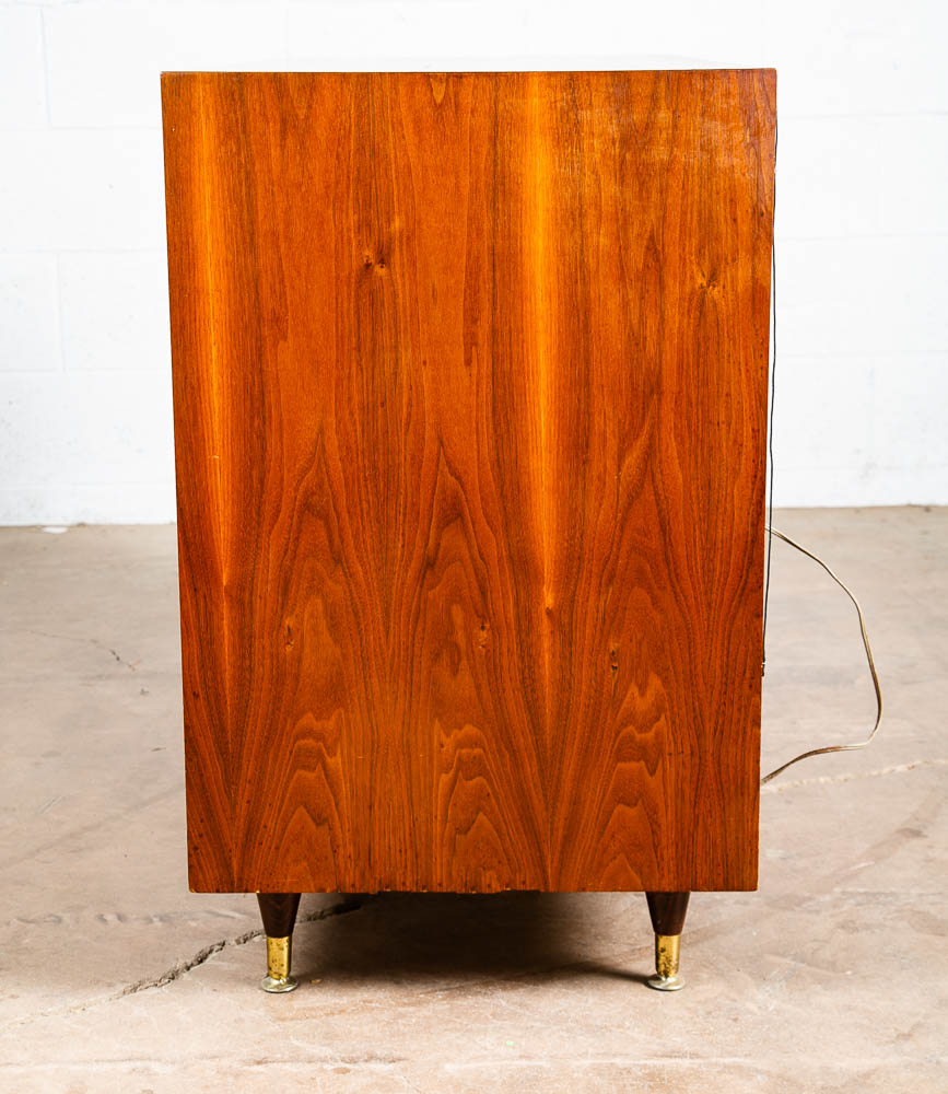 Mid Century Modern Credenza Stereo Console Cabinet Tambour Door Barzilay Walnut - Image 8