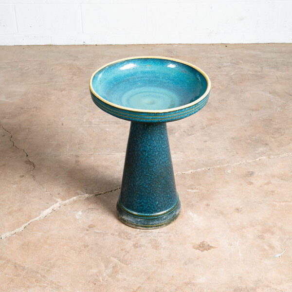 Mid Century Modern Bird Bath Ceramic Studio Pottery Artisan California Blue Mcm - Image 6