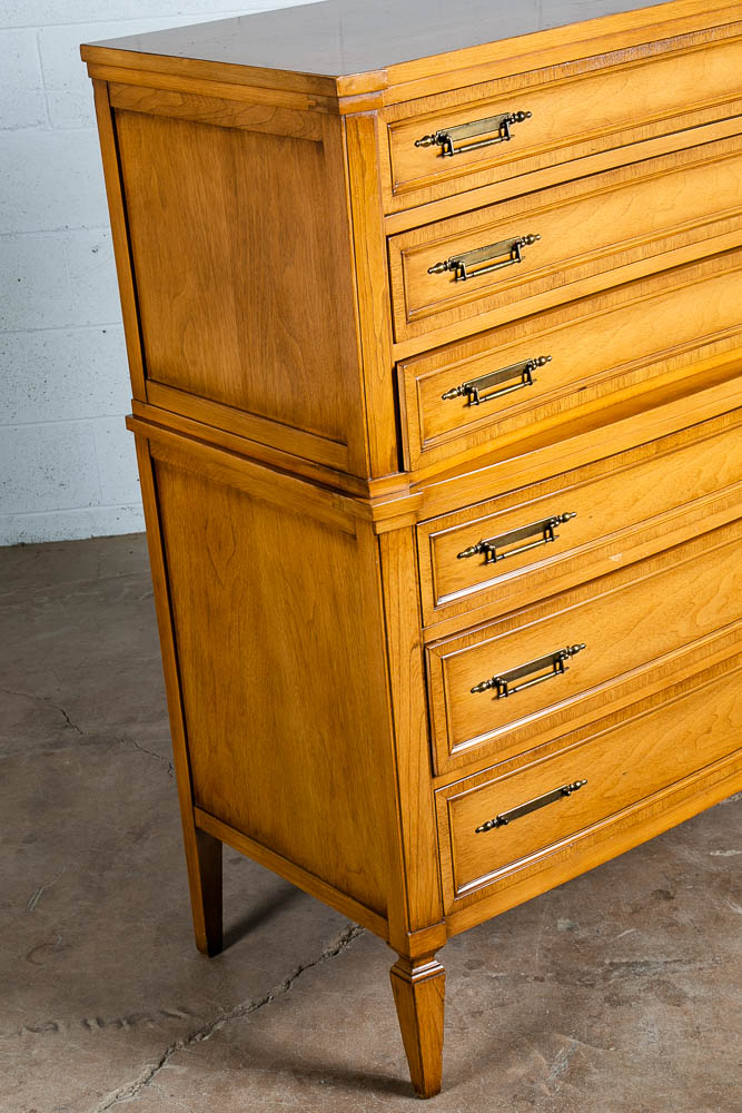 Mid Century Modern Highboy Dresser 6 Drawer Malcolm Vintage Walnut Tall Legs Mcm - Image 7