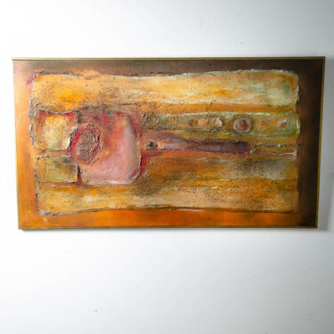 Mid Century Modern Painting Original Art Abstract Expressionism Signed Textured