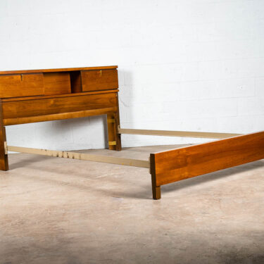 Mid Century Modern Headboard Bed frame Full Sz Johnson Carper Foot Board Walnut