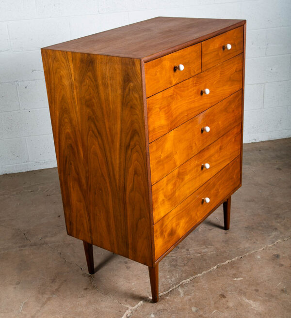 Mid Century Modern Highboy Dresser Drexel Declaration Kipp Stewart Walnut Chest - Image 8