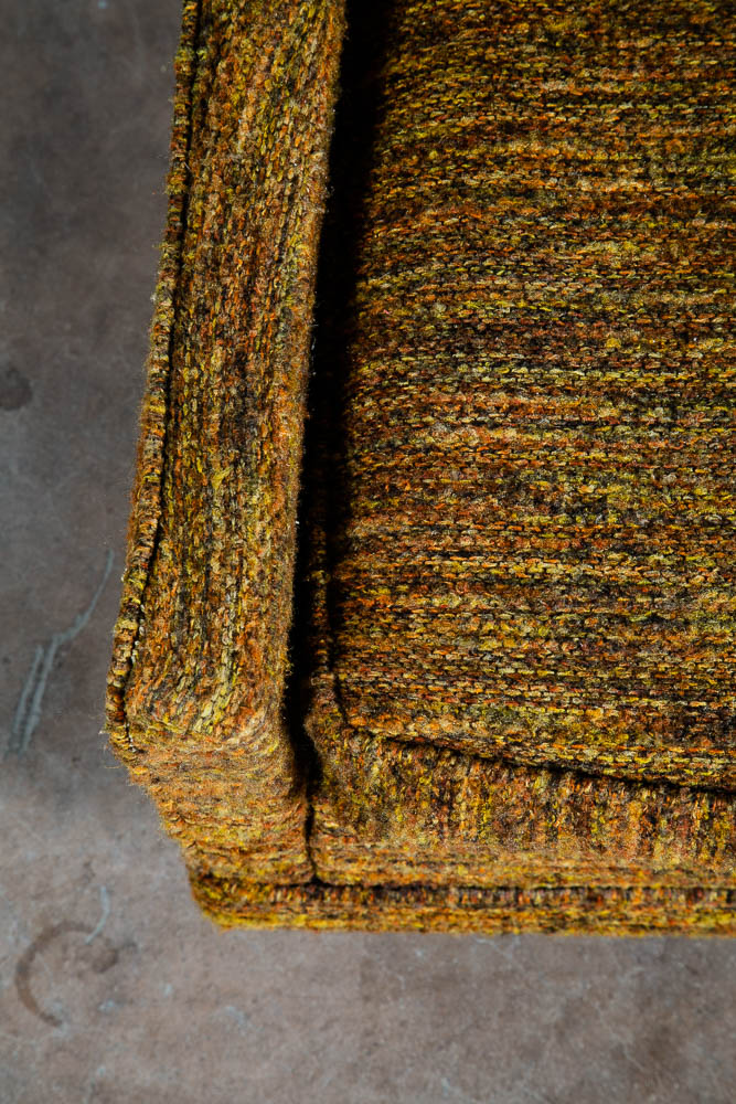 Mid Century Modern Lounge Chair Brown Orange Upholstered Armchair Tweed American - Image 10