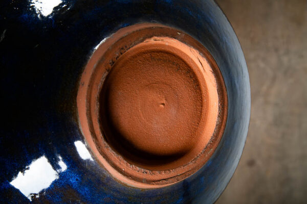 Mid Century Modern Art Pottery Vase Studio Ceramics Blue Orange Tall Signed B NM - Image 6