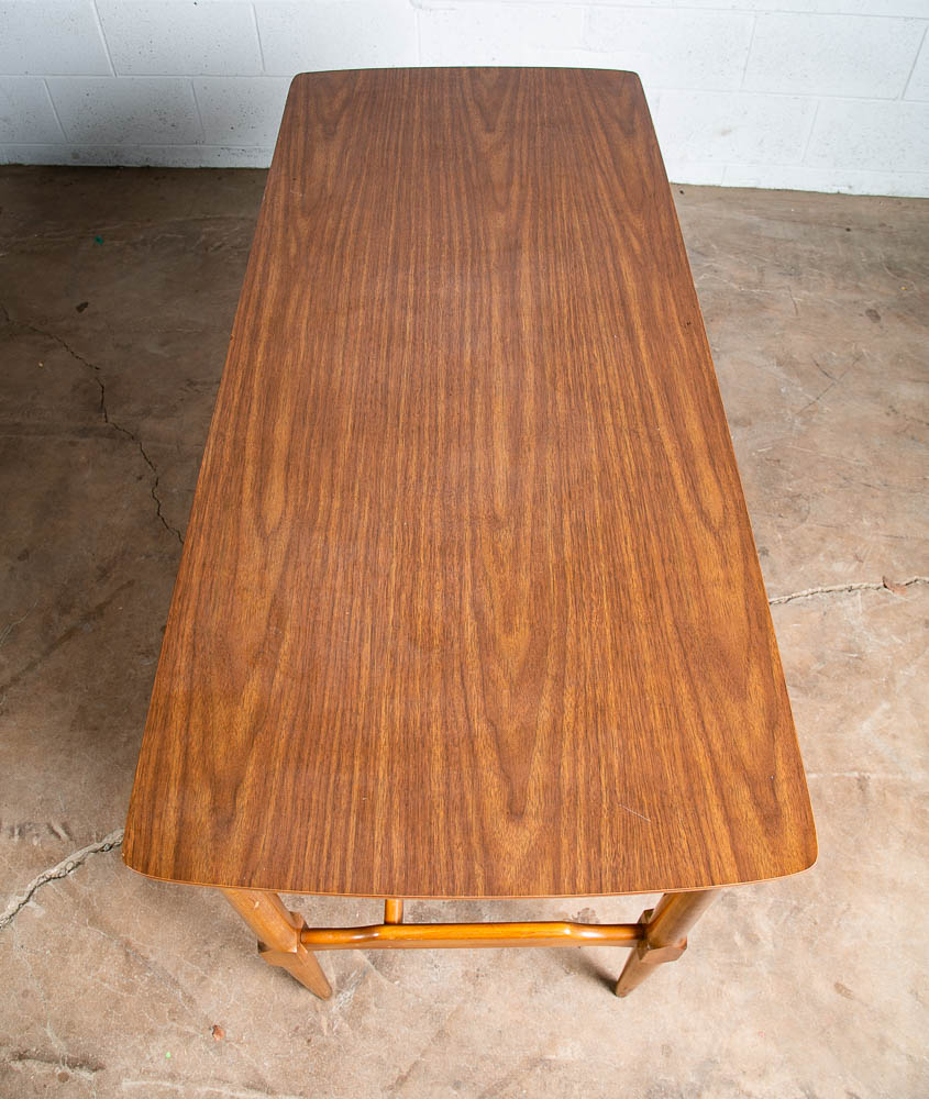 Mid Century Modern Desk Solid Walnut Executive Office Drexel 3 Drawer Floating - Image 9