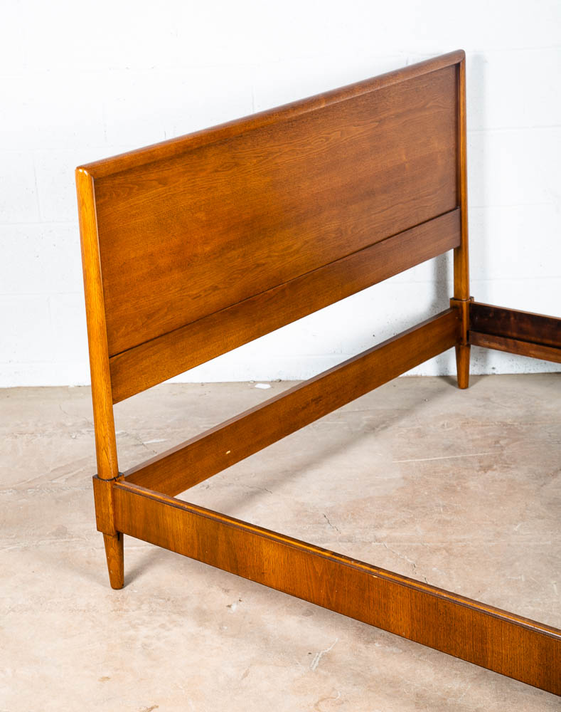 Mid Century Modern Headboard Bed frame Full Henredon Circa '60 Foot Board Walnut - Image 9
