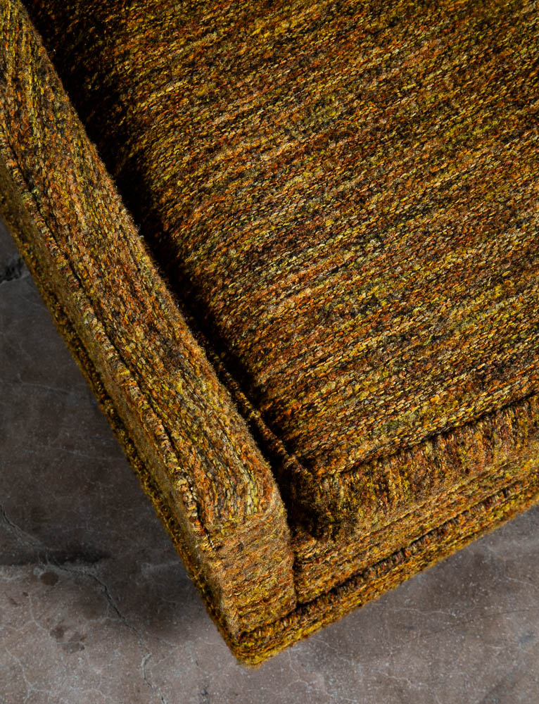 Mid Century Modern Lounge Chair Brown Orange Upholstered Armchair Tweed American - Image 9