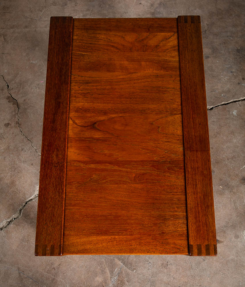 Mid Century Danish Modern End Table Side Solid Teak Denmark Finger Joint Planked - Image 6