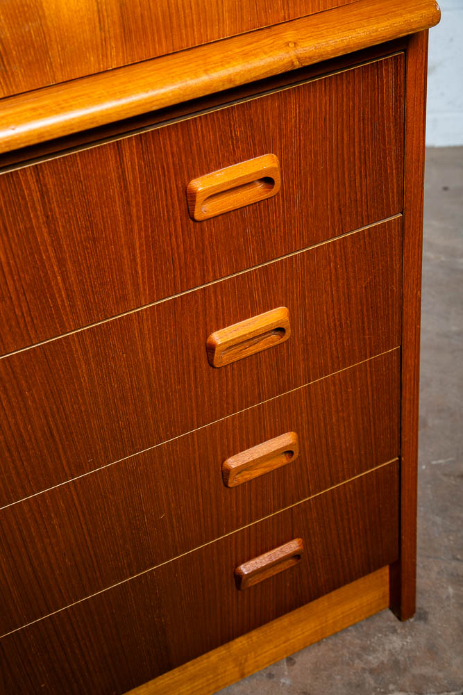 Mid Century Danish Modern Desk Rolltop Secretary Teak Wood Denmark Vintage Locks - Image 11