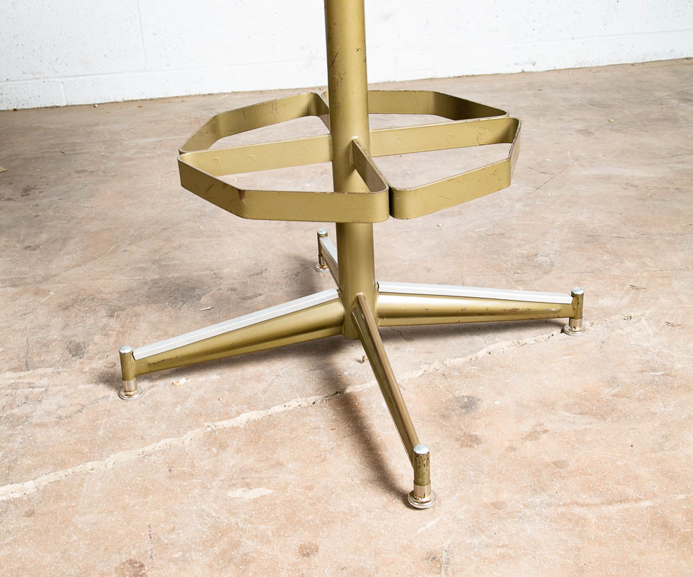 Mid Century Modern Bar Stool Mustard Yellow Metal Back 30" High Swivel Chair Mcm - Image 6